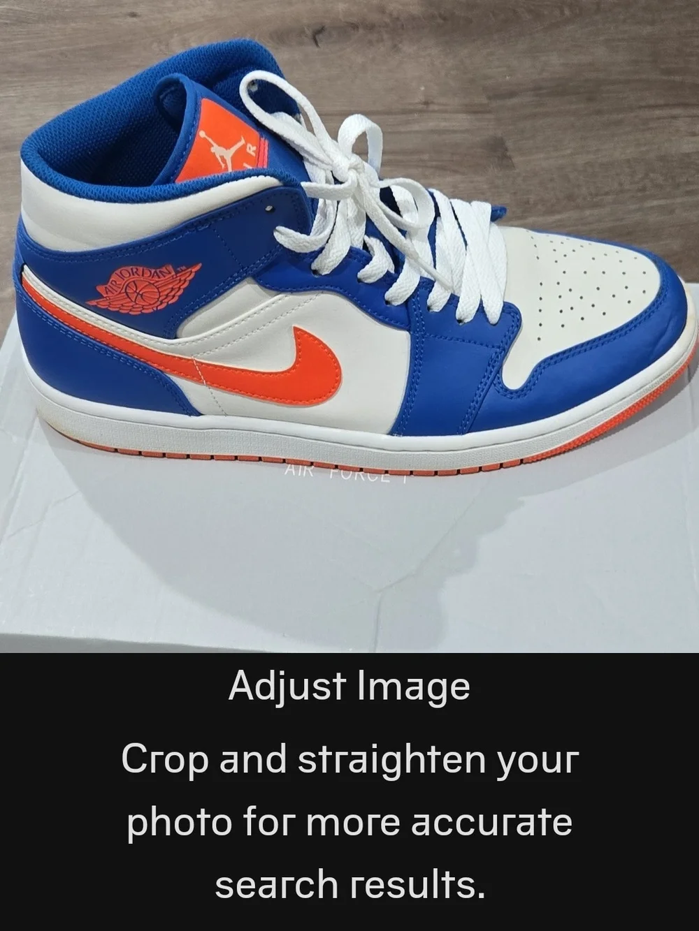 Jordan High-Top Sneakers in Blue, White & Orange